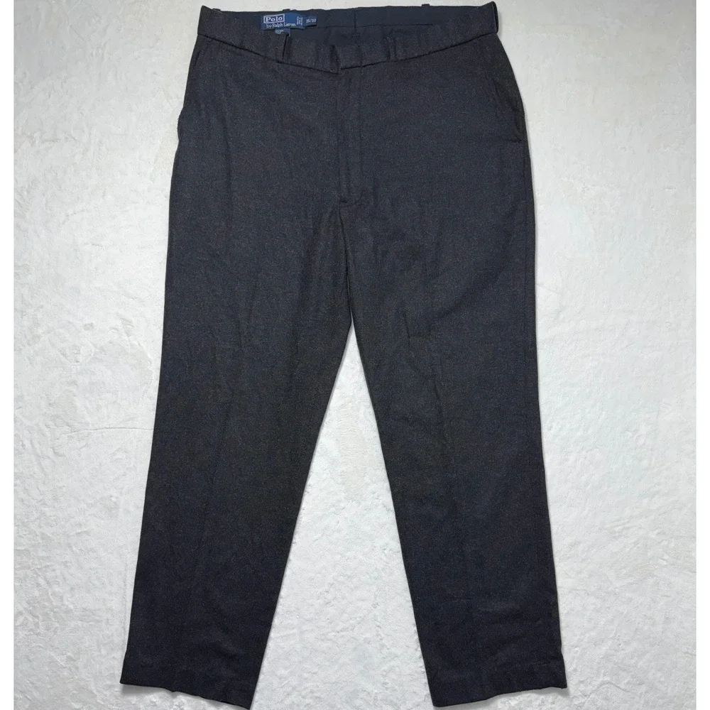 Vintage Polo Ralph Lauren Wool‎ Blend Dress Pants Mens Size 35x30 Gray Straight